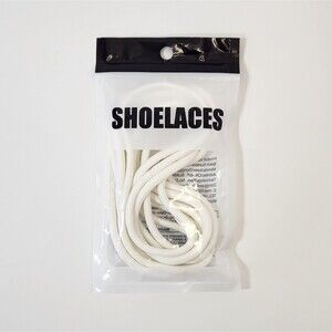 47" Inch / 120cm White Round Replacement Shoelaces Rope Style Sneakers Shoes
